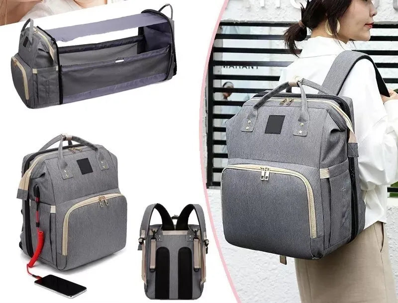 Mochila funcional impermeable gris claro