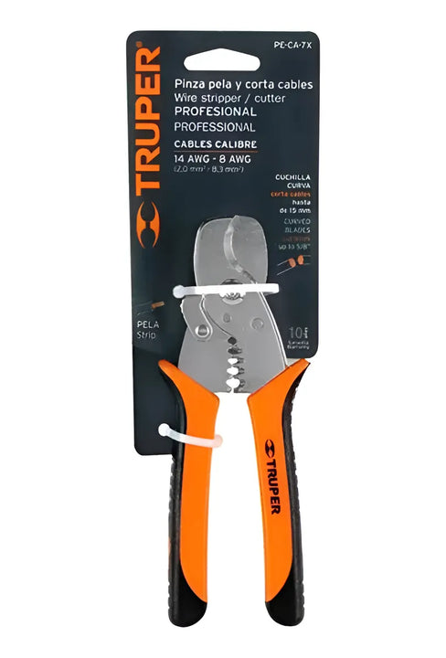 Alicate Pelacables Y Cortafrío 7'' Profesional Truper 17378