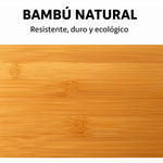 Tabla Bambú Cortar Verduras Bandeja Extraíble Multifuncional Lisa