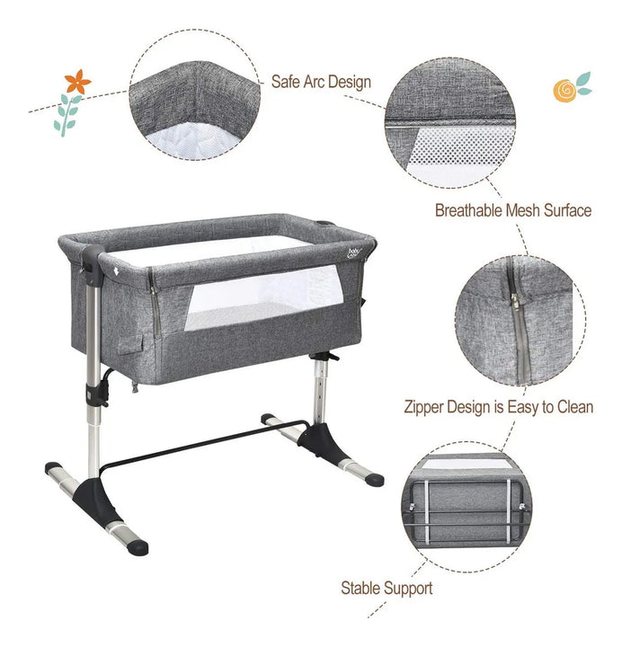 Cuna Portátil De Viaje Para Bebé Con Colchón Desmontable