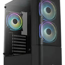 Gabinete Gamer Aerocool Quantum Mesh 3 Ventiladores Argb Neg Negro