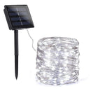 Luz Led Navideña Recargable Panel Solar 200 Leds Impermeable Blanco