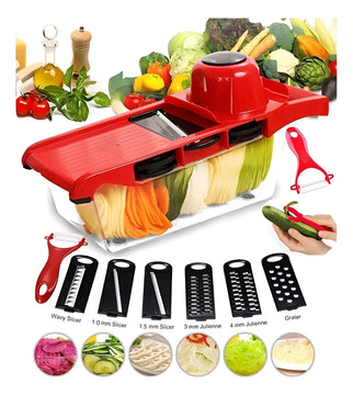 Rallador de mandolina, queso, patatas, verduras, verduras, 6 en 1