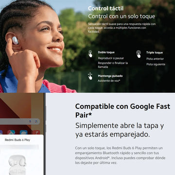 Xiaomi Redmi Buds 6 Play Auriculares Táctil Manos Libres Blk Negro