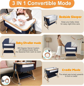 Cuna 3 En 1 Ultra Segura Y Ajustable Para Bebés