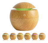 Difusor Aromas USB Humidifer 130ml Ultrasonico Madera Oscuro Esfera