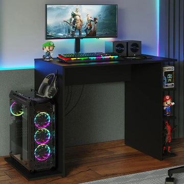 Escritorio Gamer Madesa 9414 Para Pc Y Consola Color Negro