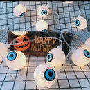 Guirnalda 10 Led Halloween Ojos Blanco Extension 2mt Pilas