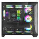 Gabinete Gamer Iceberg Crystal Wave L 7 Ventiladores Argb Negro