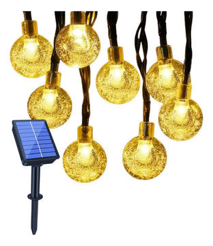 Intalacion De Esferas 50 Burbujas Recargables Calida Solar Amarillo