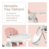 Silla Alta Plegable 3 En 1 Para Bebé 7 Alturas 4 Reclinables