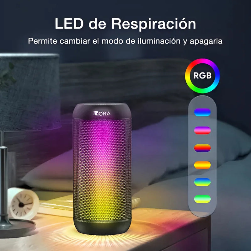 Parlante Bluetooth Portátil 1Hora BOC242 FM Bocina con Luces RGB Conectividad AUX/USB/TF Color Negro Ideal para Fiestas y Cumpleaños