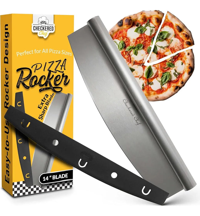 Cortador De Pizza De Chef A Cuadros, Cuchilla Afilada