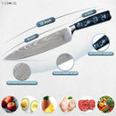 Cuchillo Chef Profesional Con Patron De Damasco Yehok Cocina Negro