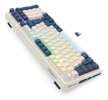 Teclado Wireless Redragon Eisa Pro K686wb Blanco Azul Rgb Ñ Blanco/azul Español Latinoamérica