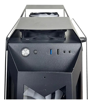 Gabinete Chasis Pc Gamer Tridimensional Rgb Negro + 6 Cooler