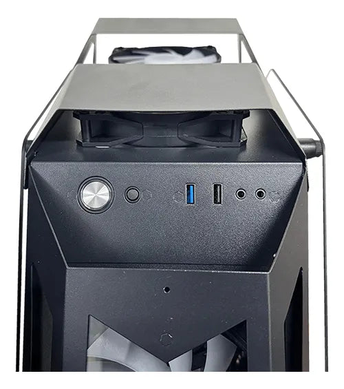 Gabinete Chasis Pc Gamer Tridimensional Rgb Negro + 6 Cooler