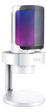 Micrófono Gamer Fifine Ampligame Modelo A8 Usb Blanco