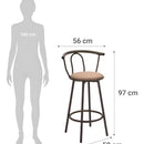 Silla Alta De Bar Giratoria Silla Para Bar Alta Premium Color Cafe