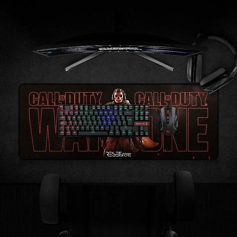 Pad Mouse Gaming Xxl Cod Warzone Extra Largo Speed 80x30cm Negro/naranja