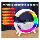 Parlante Bluetooth Con Luz Rgb Y Carga Inalámbrica + Reloj Blanco