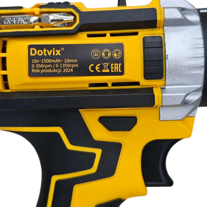 Taladro Inalámbrico De 18 Voltios Con Percutor 2 Velocidades - Amarillo - 50hz/60hz