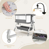 Moisés Para Bebé 3 En 1 Cuna Portátil Ajustable Gris