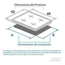 Estufa De Empotrar A Gas 4 Puestos Vidrio Templado 60 Cm Negro
