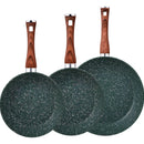 Set 3 Sartenes En Aluminio Forjado Vida Induccion (18/22/26) Color Verde Oscuro