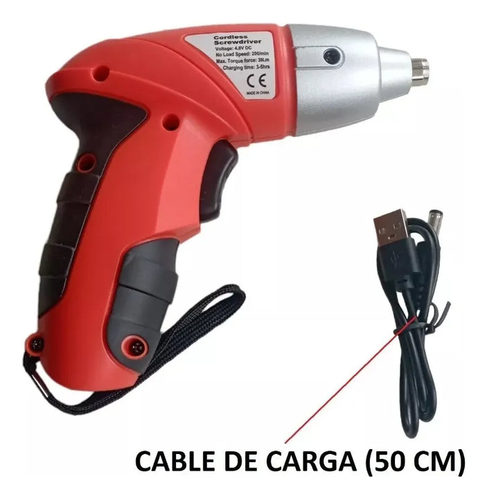 Destornillador Eléctrico Inalámbrico Cordless Screwdriver - Naranja