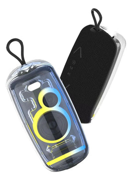 Parlante Movisun Disko 16w Potencia Tws Luz Rgb De 360° Color Negro