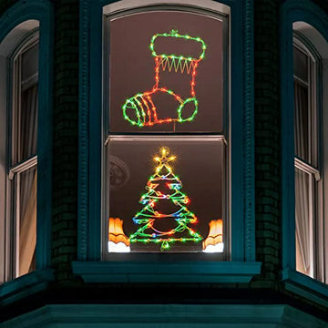 Luces Navideñas Para Ventanas, Set De 4 Luces Led Decorativa