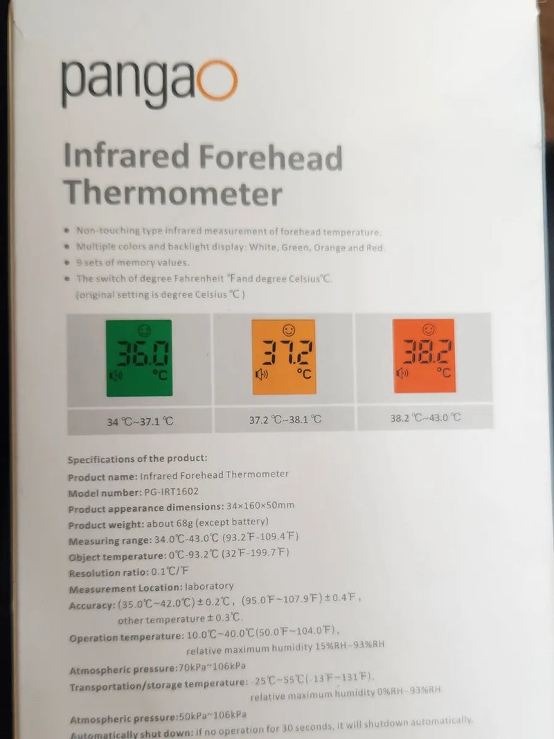 Termometro Infrarrojo Digital. Marca Pangao