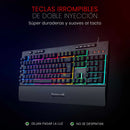 Teclado Gamer Redragon Shiva K512 RGB QWERTY Español Latinoamérica Color Negro con Luz RGB