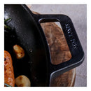 Sartén Cuadrado Doble Asa De Hierro Curado Victoria®25cm Color Negro