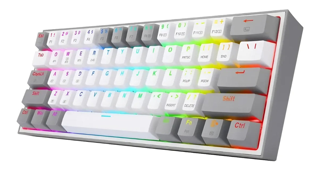 Teclado Wireless Redragon Fizz Pro Rgb 60% White/grey Sw Red Idioma Español Color Del Teclado Blanco/gris
