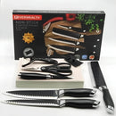 Set De Cuchillos 7 Piezas Profesional + Pelador + Tijeras Color Negro