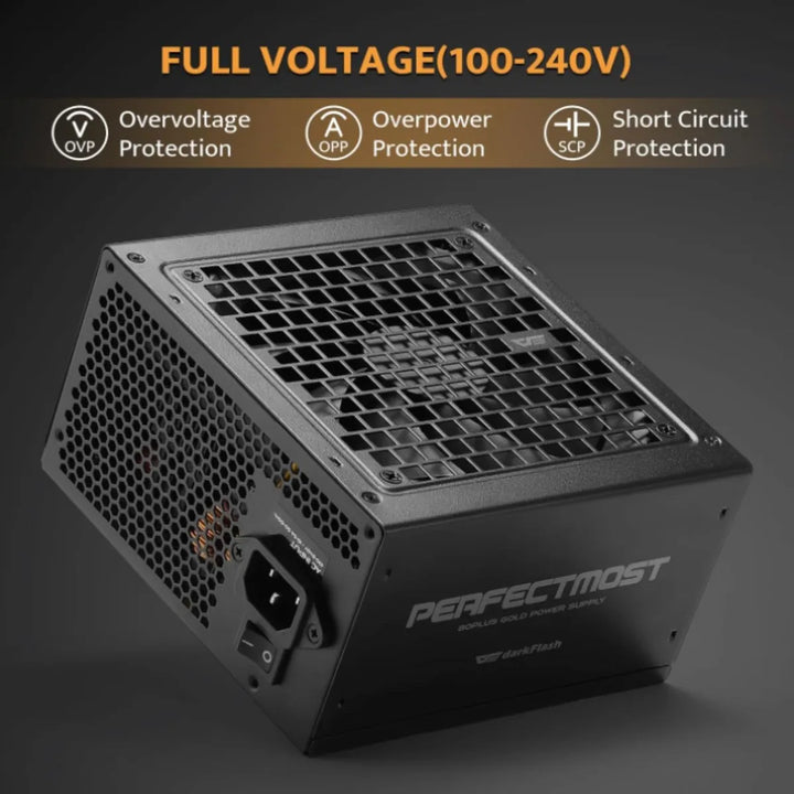 Fuente De Poder Modular Pmt750 Atx 3.1, Pcie 5.1 80 Plusgold Negro