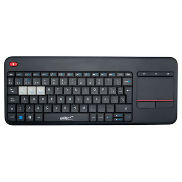 Teclado Inalámbrico Con Touchpad W001 Unitec Teclado Negro Idioma Qwerty
