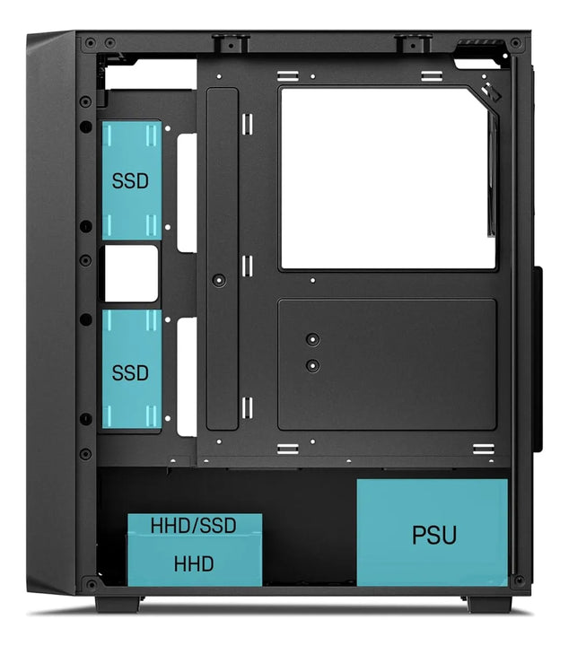 Caja Pc Darkrock Ec2 Atx, Vidrio Templado, 40 Gpus, Usb-c