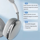 Auriculares Inalámbricos De Diadema Con Micrófono Bluetooth 400mah Plateado Diadema Xx Algodón Acolchado Orejeras Transpirables Rotación Libre