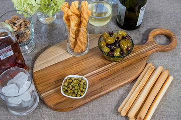 1 Tabla Premium De Madera Teca Para Picar Y Cocinar Profesio Geométrico Marrón