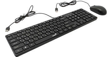 Kit Teclado Y Mouse Genius Slimstar C126 Usb Español Color Del Teclado Negro