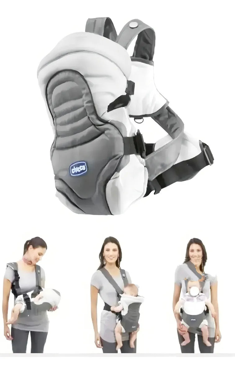 Cargador Canguro Chicco Acolchado Cómodo Color Gris Rayas Talla L