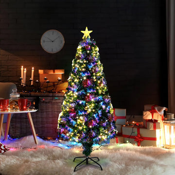 Vingli Arbol Artificial De Navidad De Fibra Optica Preilumin