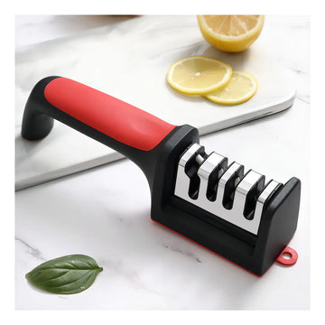 Afilador De Cuchillos Pro Multifuncional Ergonómico Cocina Color Negro