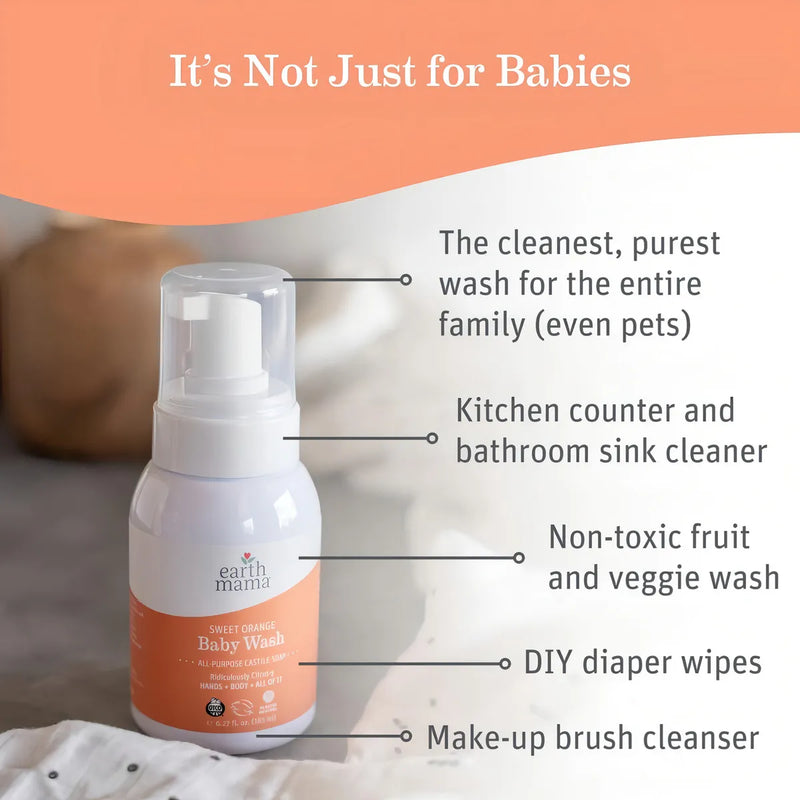 Jabón Espuma Naranja Dulce Para Bebés Earth Mama - Orgánico