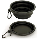 Plato De Goma Plegable Portátil De Mascotas Perro Y Gato Color Negro