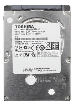 Disco Duro Toshiba Sata 320gb 2.5 Portatil Pull Usado Plateado