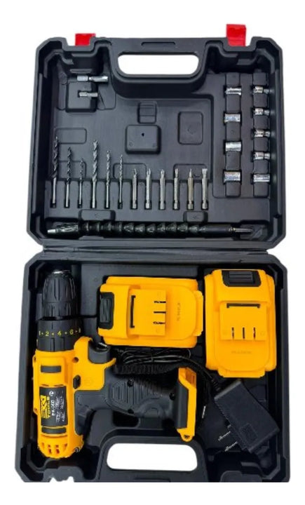 Taladro Atornillador Percutor Inalámbrico 36 Voltios Accesor - Amarillo - 50